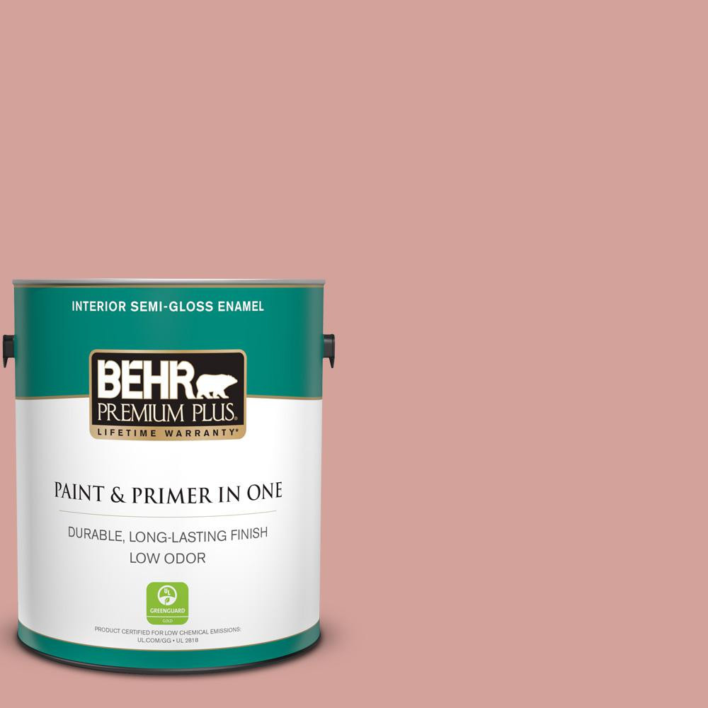 BEHR PREMIUM PLUS 1 gal. #S160-3 Bubble Shell Semi-Gloss Enamel Low Odor Interior Paint and Prime... | The Home Depot