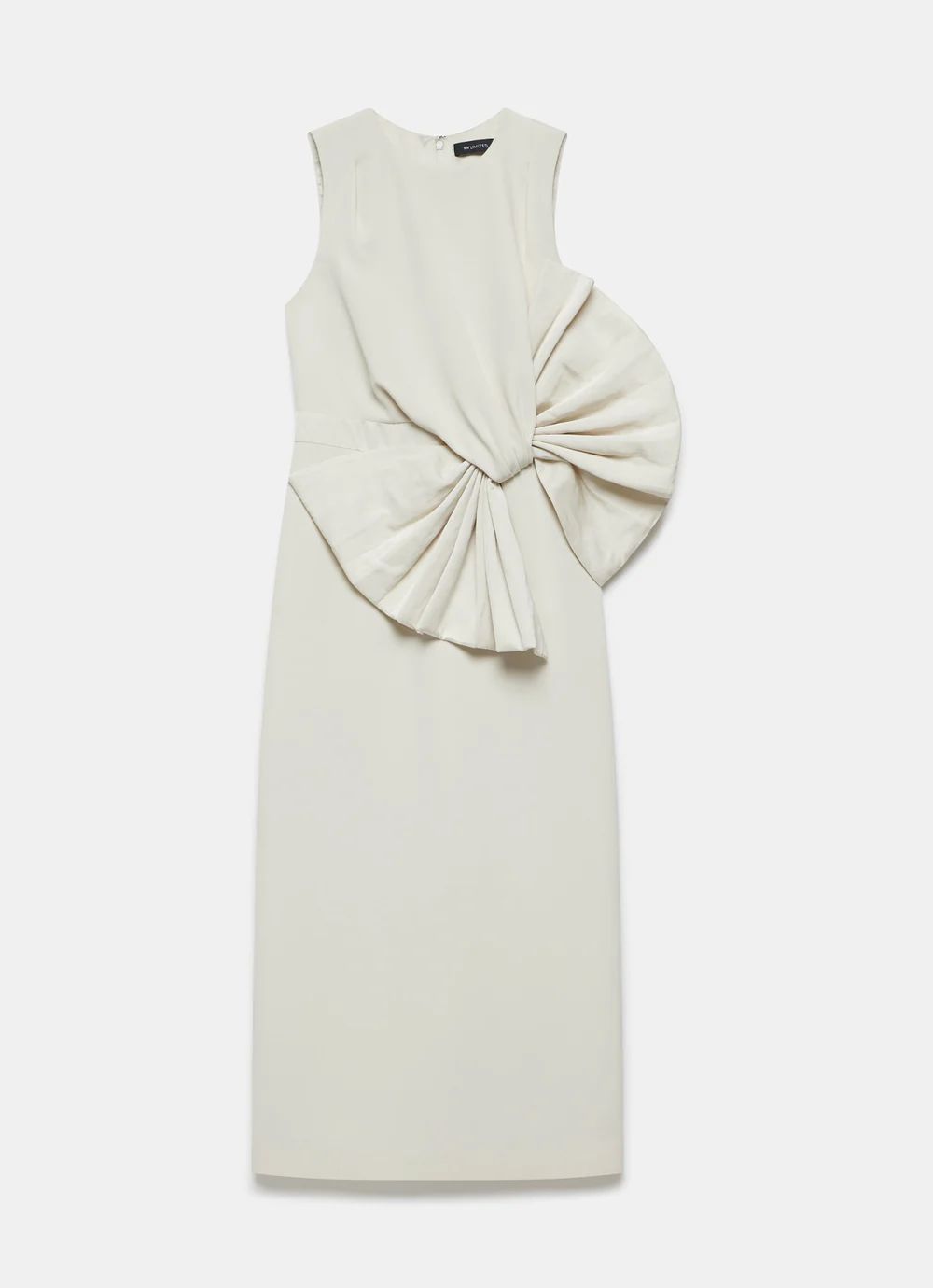 Neutral Bow Column Midi Dress | Mint Velvet