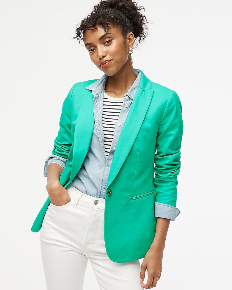 Linen-blend one-button blazer | J.Crew Factory