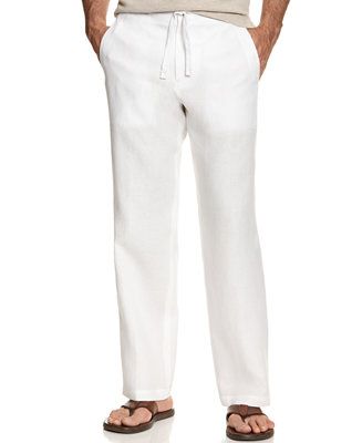 Men's Drawstring Linen Pants, Created for Macy's | Macys (US)