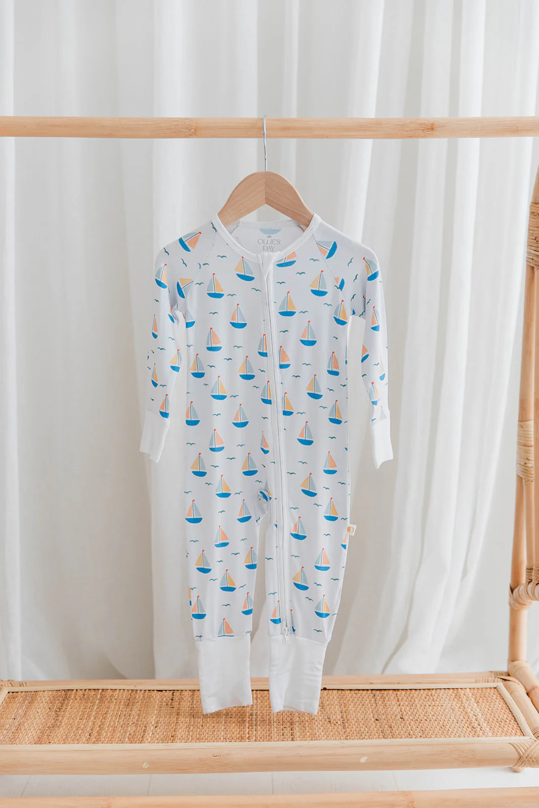 Sailboat Adventure Zippered Romper Loungewear | Ollie's Day