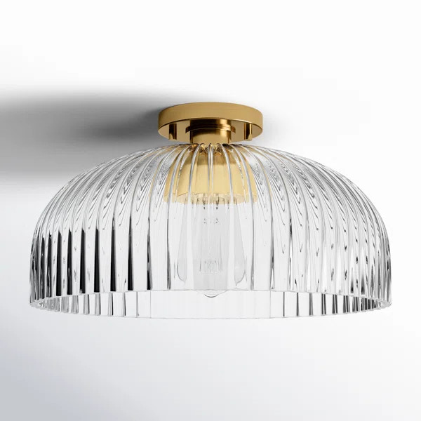 Hazel 1-Light Ceiling Light in Natural Brass | Birch Lane