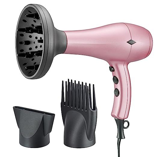NITION Negative Ions Ceramic Hair Dryer with Diffuser Attachment,Ionic Blow Dryer Quick Drying,18... | Amazon (US)