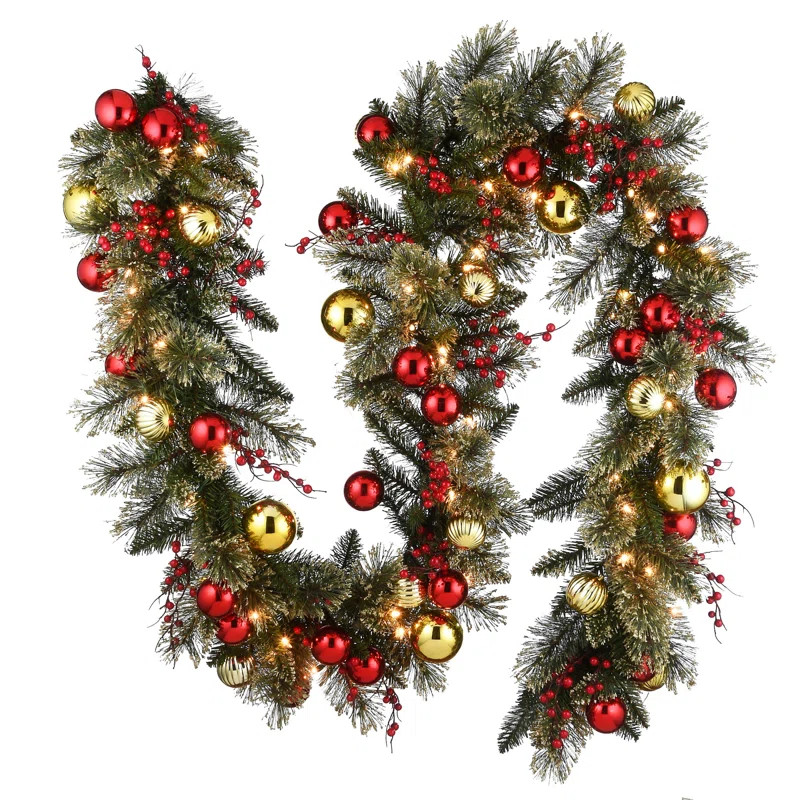 108'' in. Lighted Faux Garland | Wayfair North America