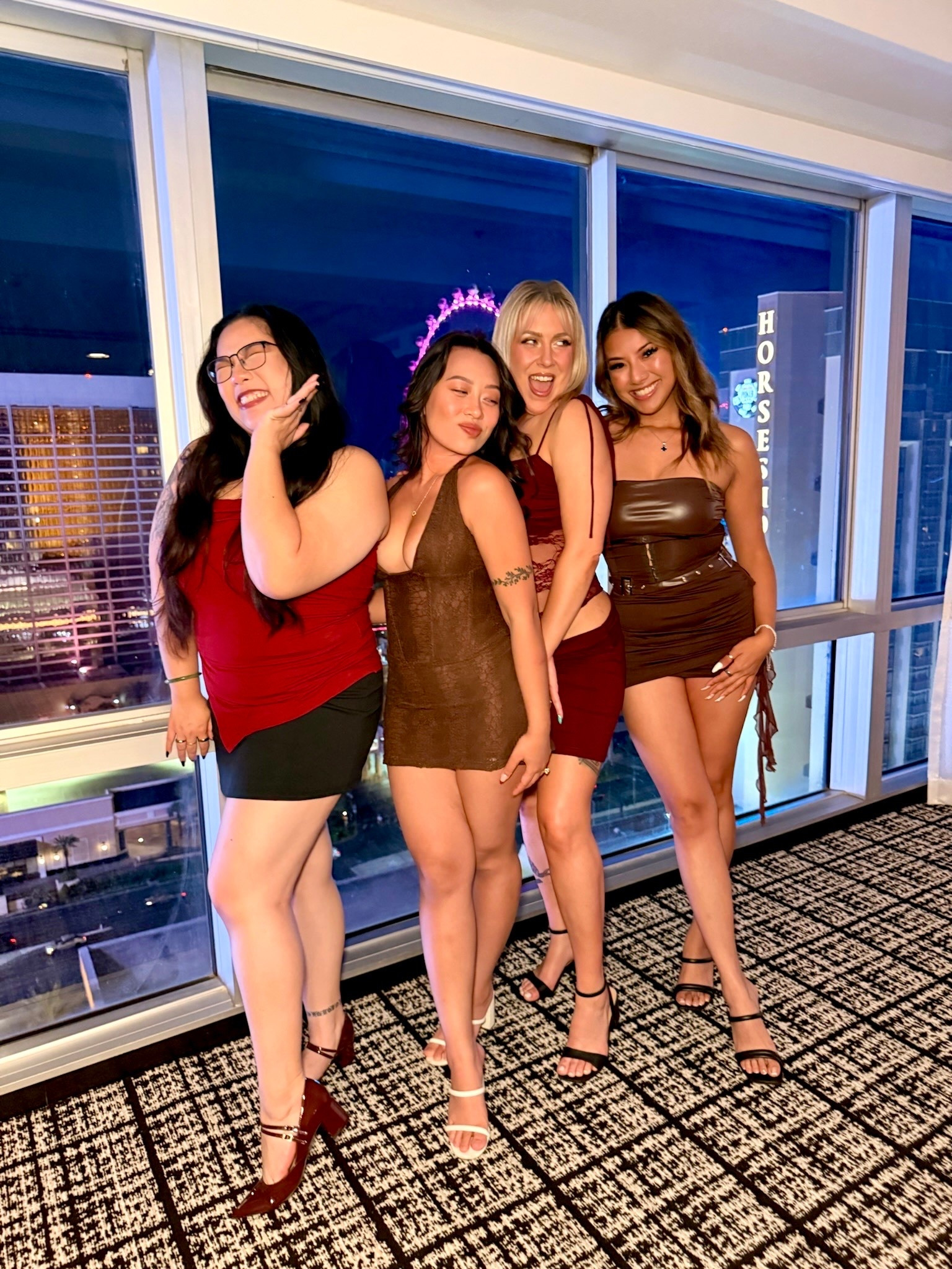 Girls Night Out - Vegas Outfit - Brown & Burgundy