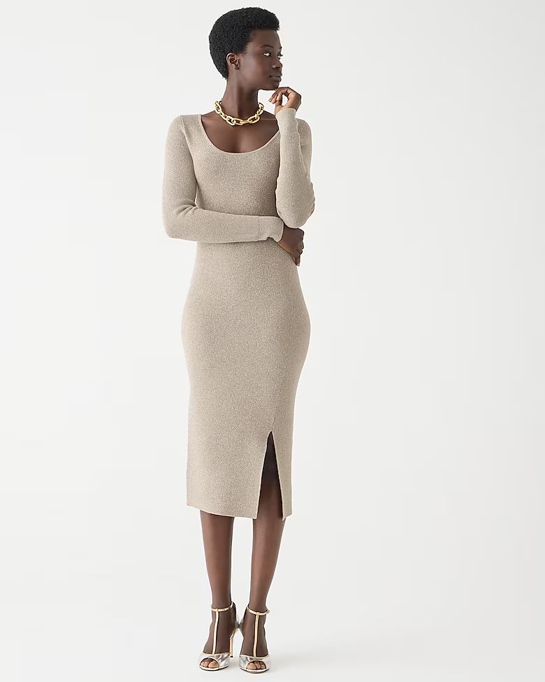 Side-slit metallic sweater-dress | J.Crew US