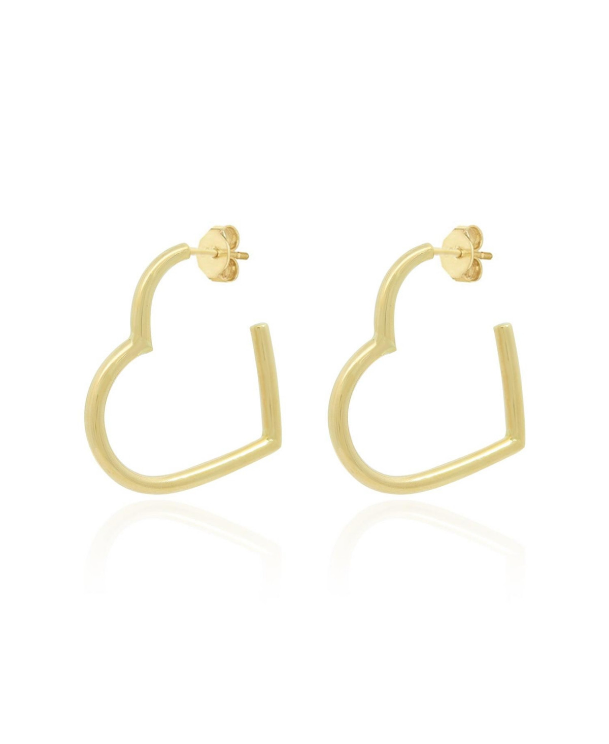 The Lovery Gold Heart Hoop Earrings 14K Gold - Gold | Macy's