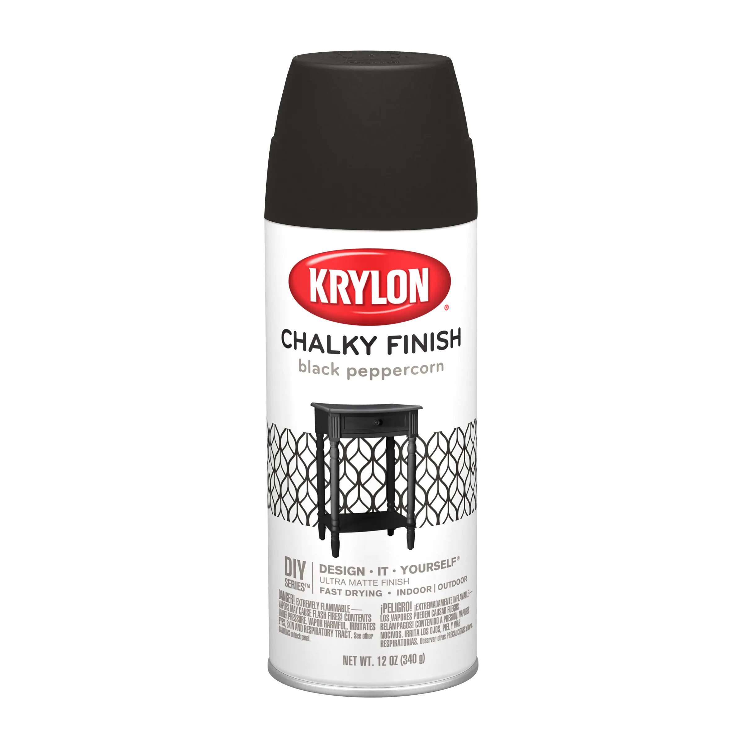 Krylon Matte Black Peppercorn Chalky Modified alkyd Spray paint ( NET WT. 12.0-oz ) | K04120007 | Lowe's