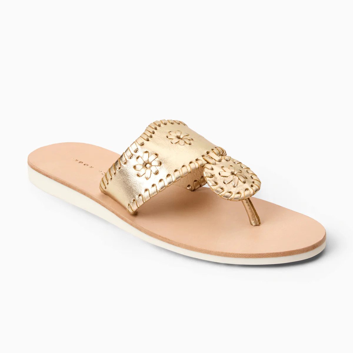 Jack Rogers Boating Jacks Sandal — Platinum Metallic Nappa Leather | Jack Rogers