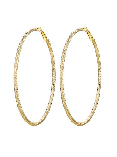 80mm Thick Gold Hoop Earrings Gold Plated Stainless Steel Large Hoops for Women Bold Statement Jewelry Trendy Chunky Hoops | Amazon (US)