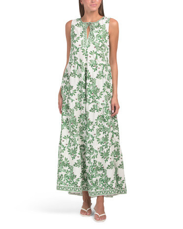 Sleeveless Maxi Dress With Neck Tie Detail | TJ Maxx