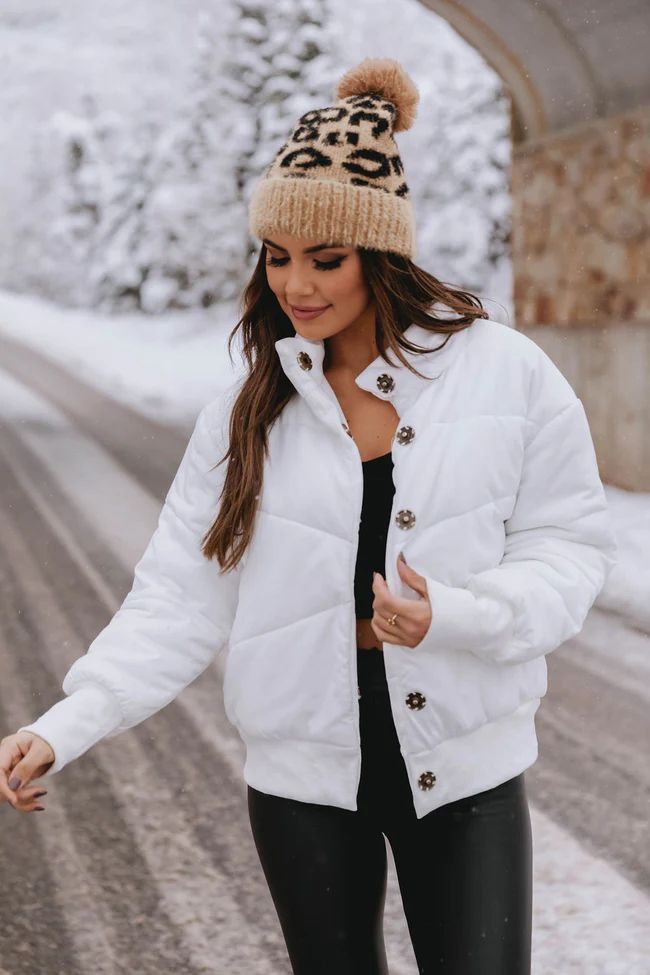 Perfect Storm White Bomber Jacket | The Pink Lily Boutique