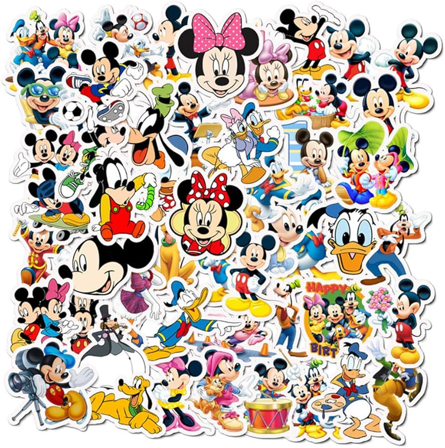 50Pcs Hot Disney Mickey Mouse Stickers for Water Bottle Cup Laptop Guitar Car Motorcycle Bike Ska... | Amazon (US)