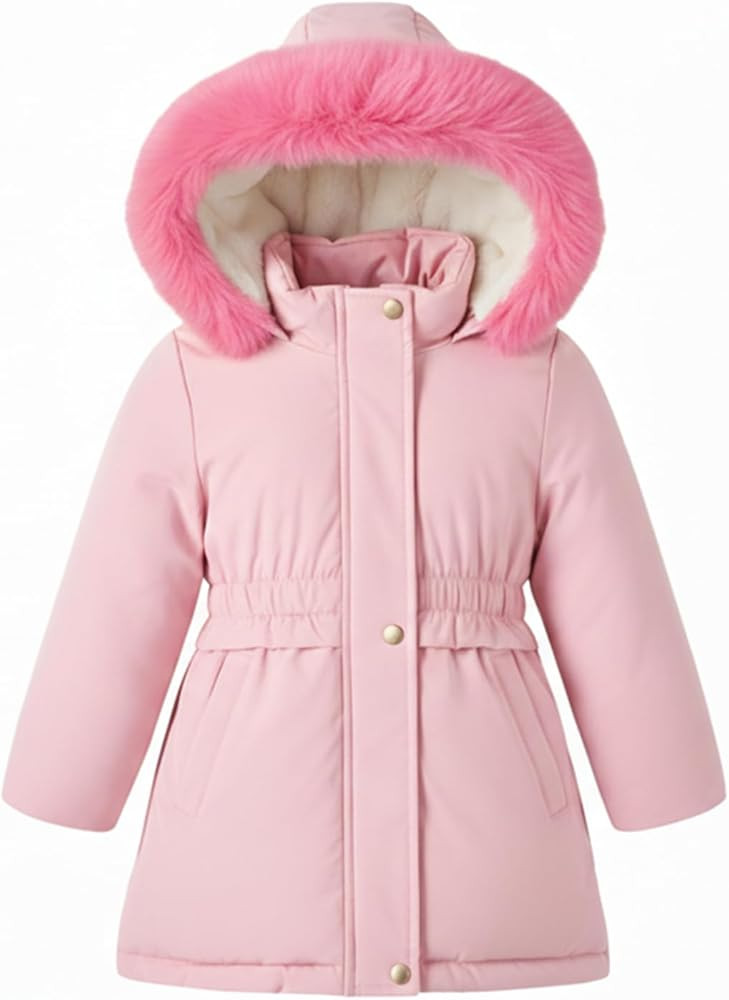 5-12 Years Girls Winter Coat Long Puffer Jacket Outwear Warm Quilted Coats Parka Kids Removable H... | Amazon (US)