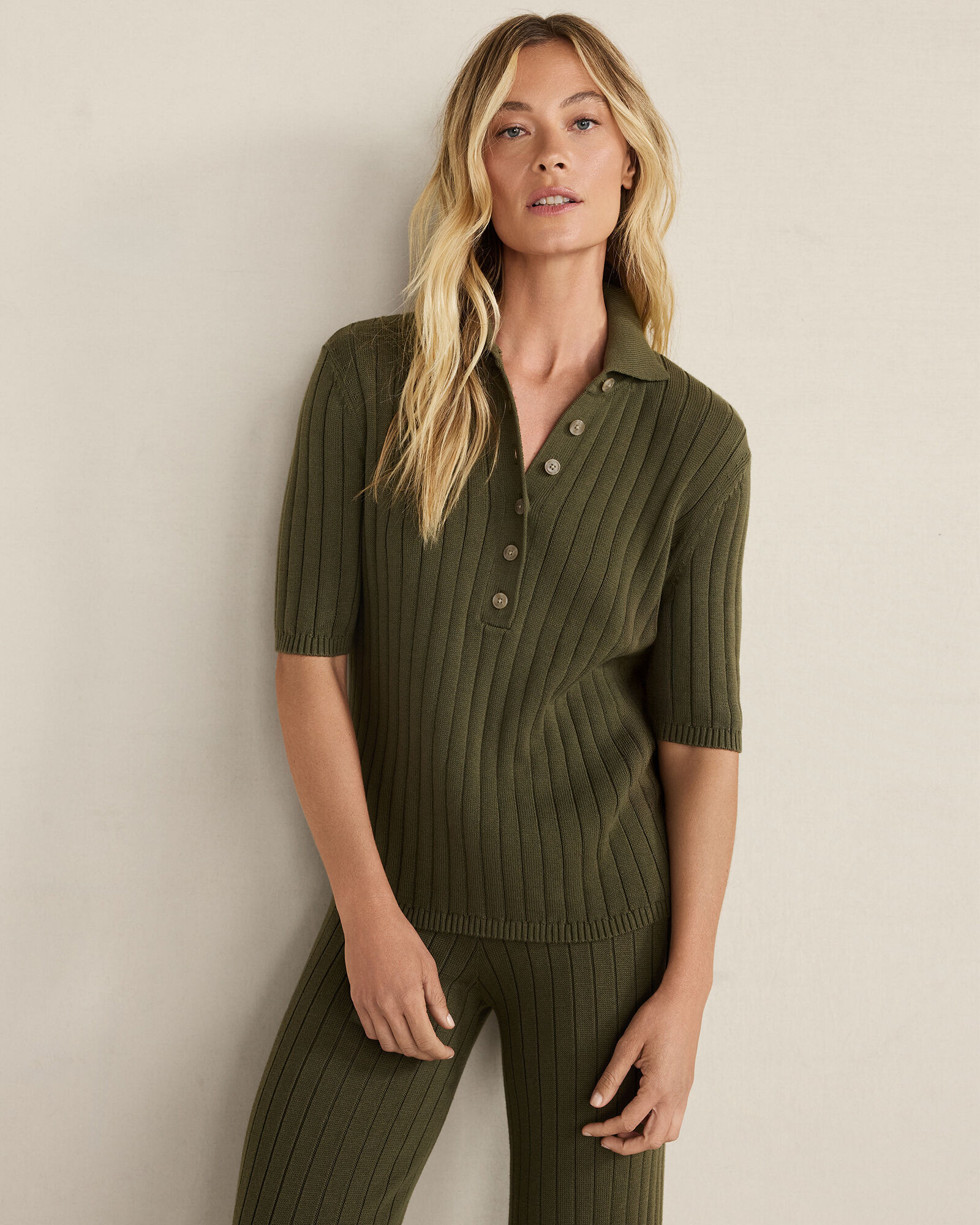 Organic Cotton Ribbed Johnny Collar Sweater | Haven Well Within