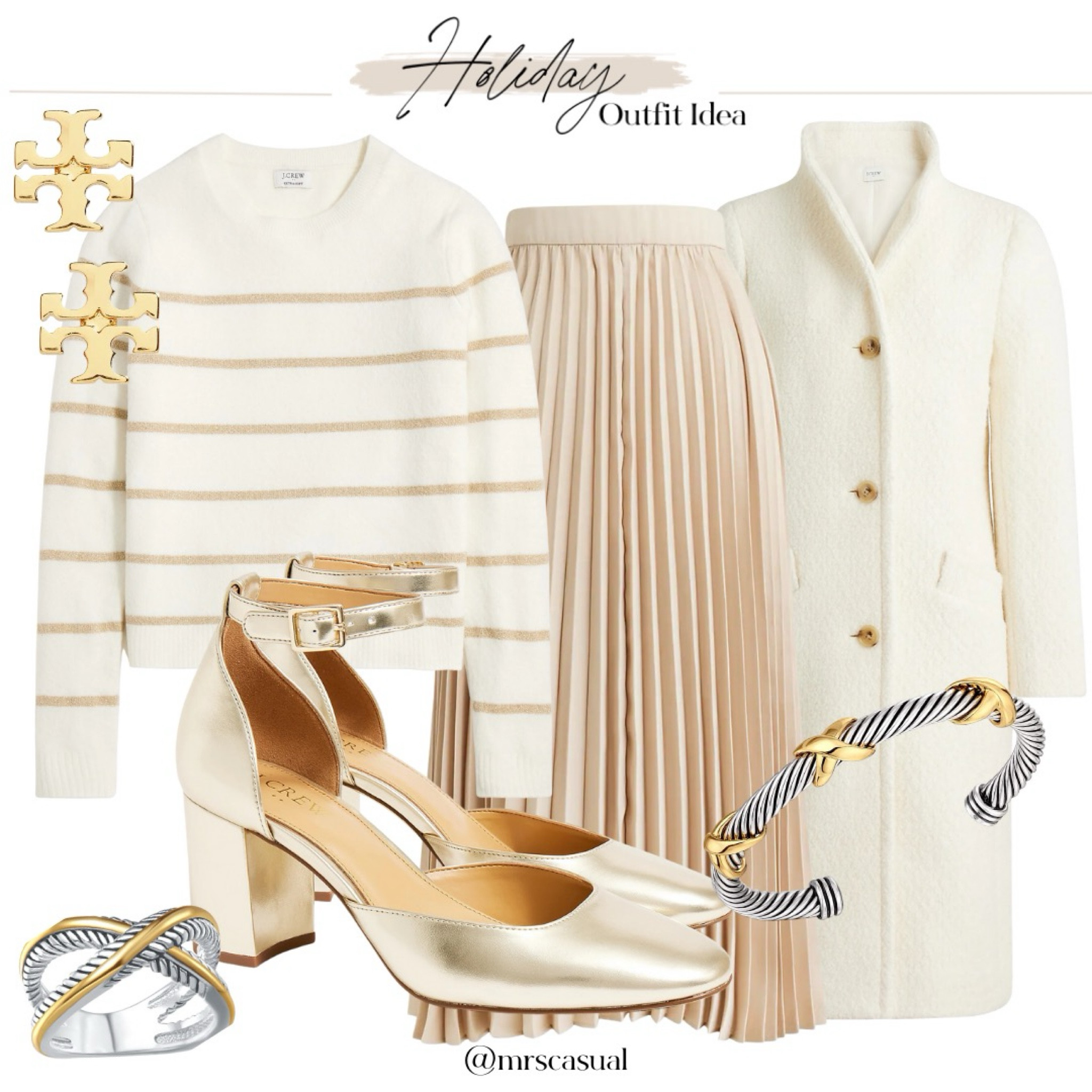 Neutral holiday outfit idea ✨ gorgeous cream winter coat #LTKCyberWeek 

#LTKfindsunder50 #LTKfindsunder100