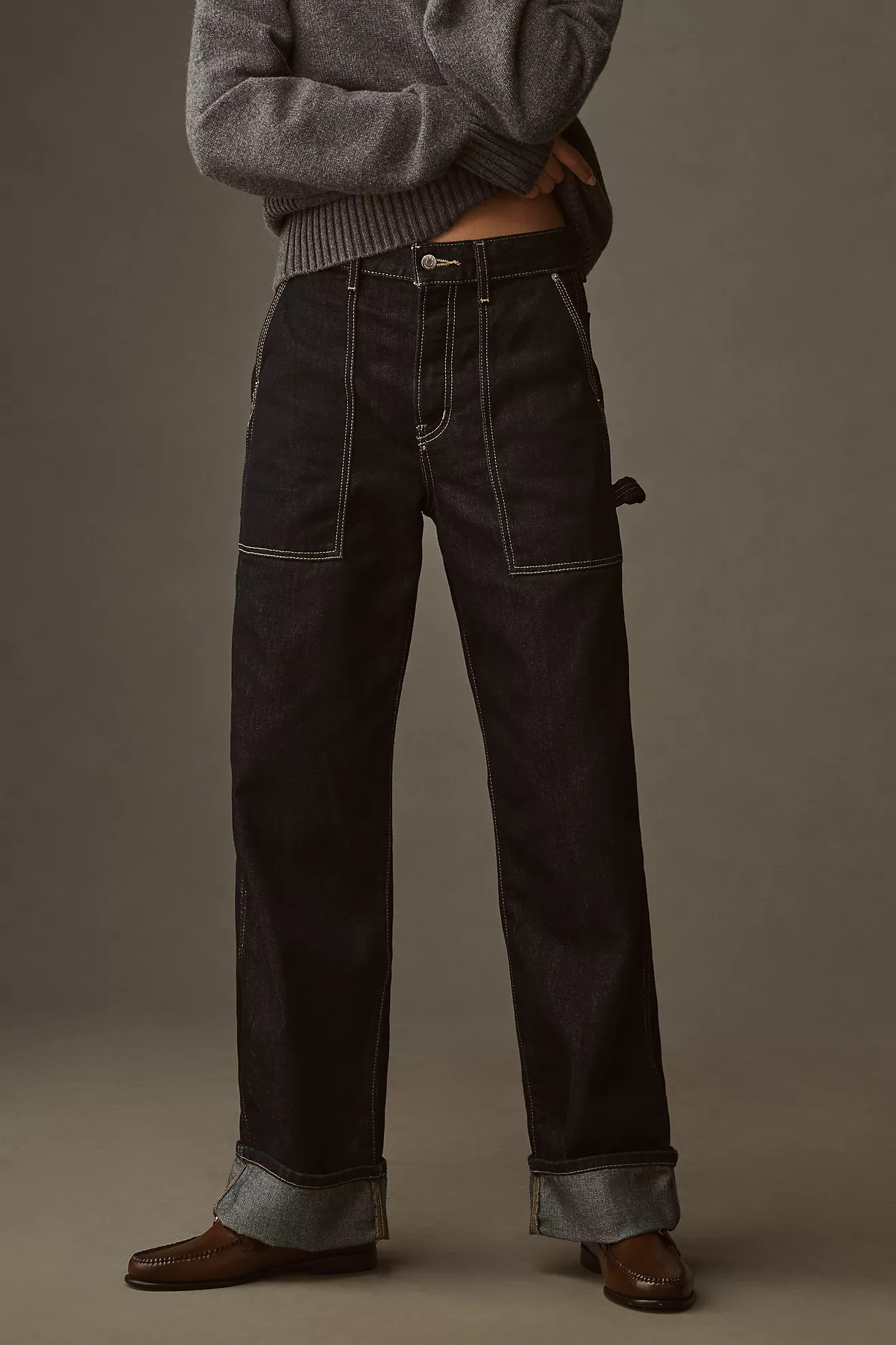 Ética Anson Utility High-Rise Barrel Jeans | Anthropologie (US)