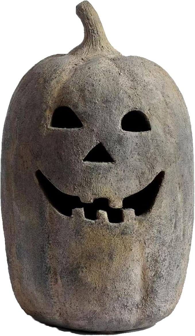 Handcrafted Terracotta Jack-O'-Lantern - Artisanal Kiln-Fired Pumpkin with Intricate Hand-Carved ... | Amazon (US)