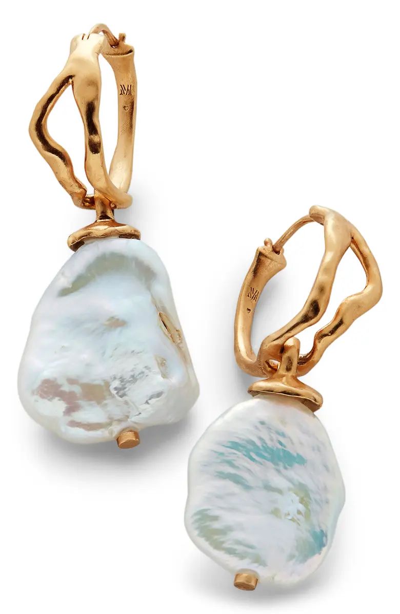 Monica Vinader Large Keshi Pearl Hoop Earrings | Nordstrom | Nordstrom