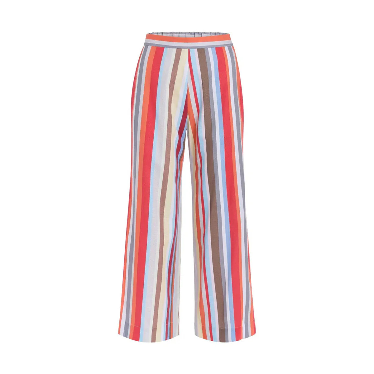 High-Waisted, Wide-Leg Pants in Vibrant Stripe | Over The Moon