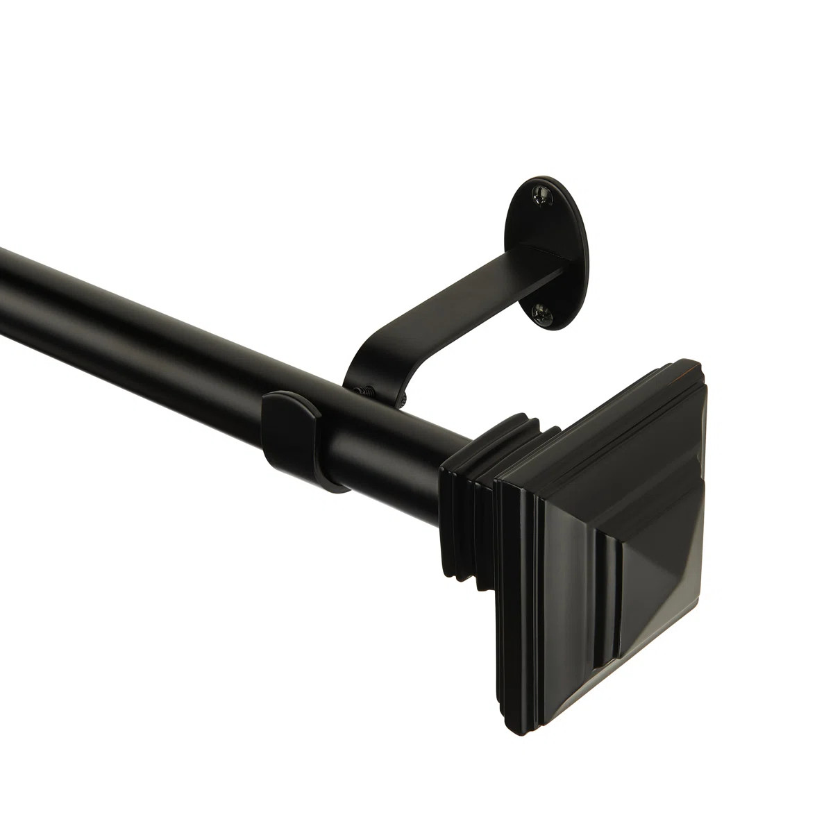 Brenton Single Curtain Rod with Stacked Square Finial | Wayfair North America