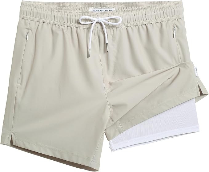 maamgic 5inch Mens Swimming Trunks with Compression Liner 2-in-1 Swim Trunks Stretch Quick Dry Sw... | Amazon (US)