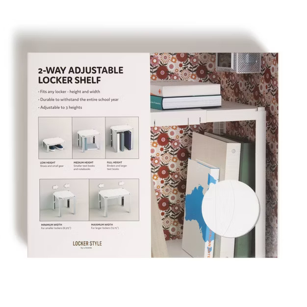 Locker Adjustable Shelf Plastic White - U Brands | Target