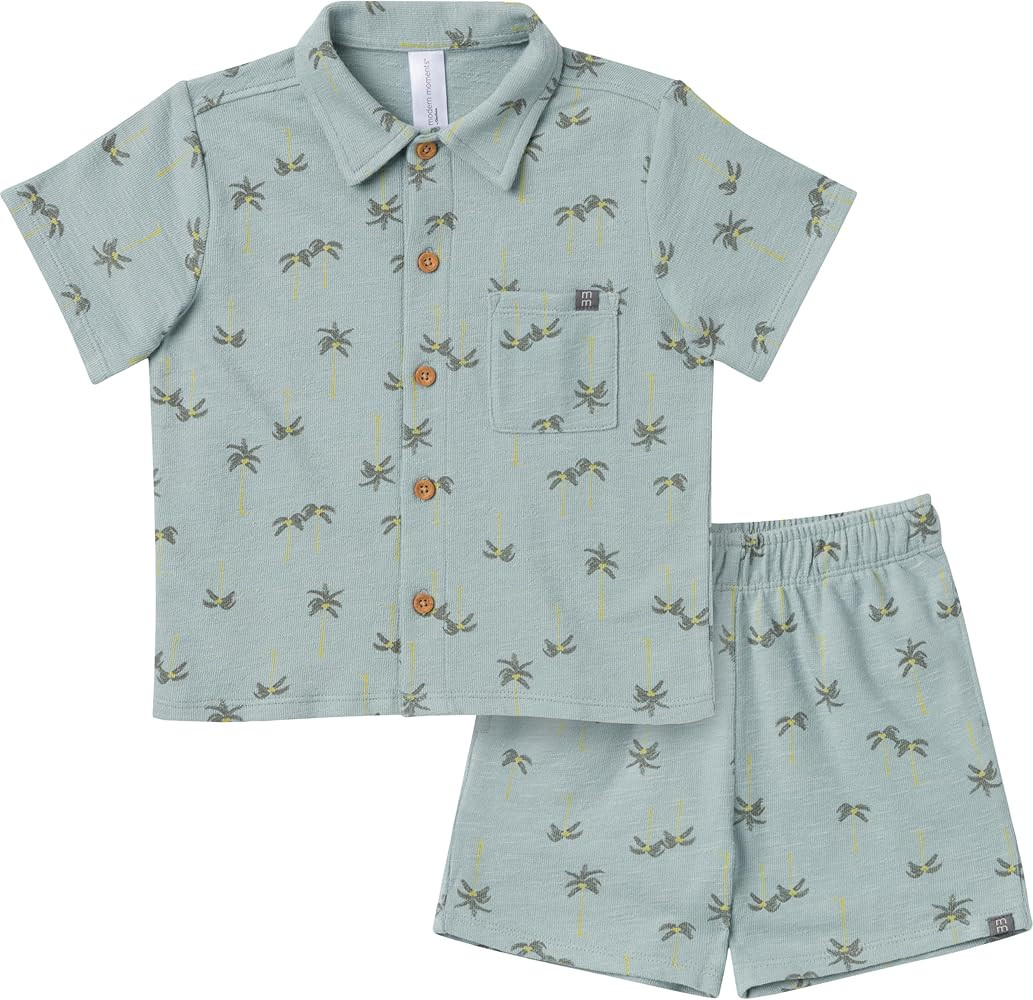 Modern Moments by Gerber Baby Boys 2-piece Resort Shirt & Short Set | Amazon (US)