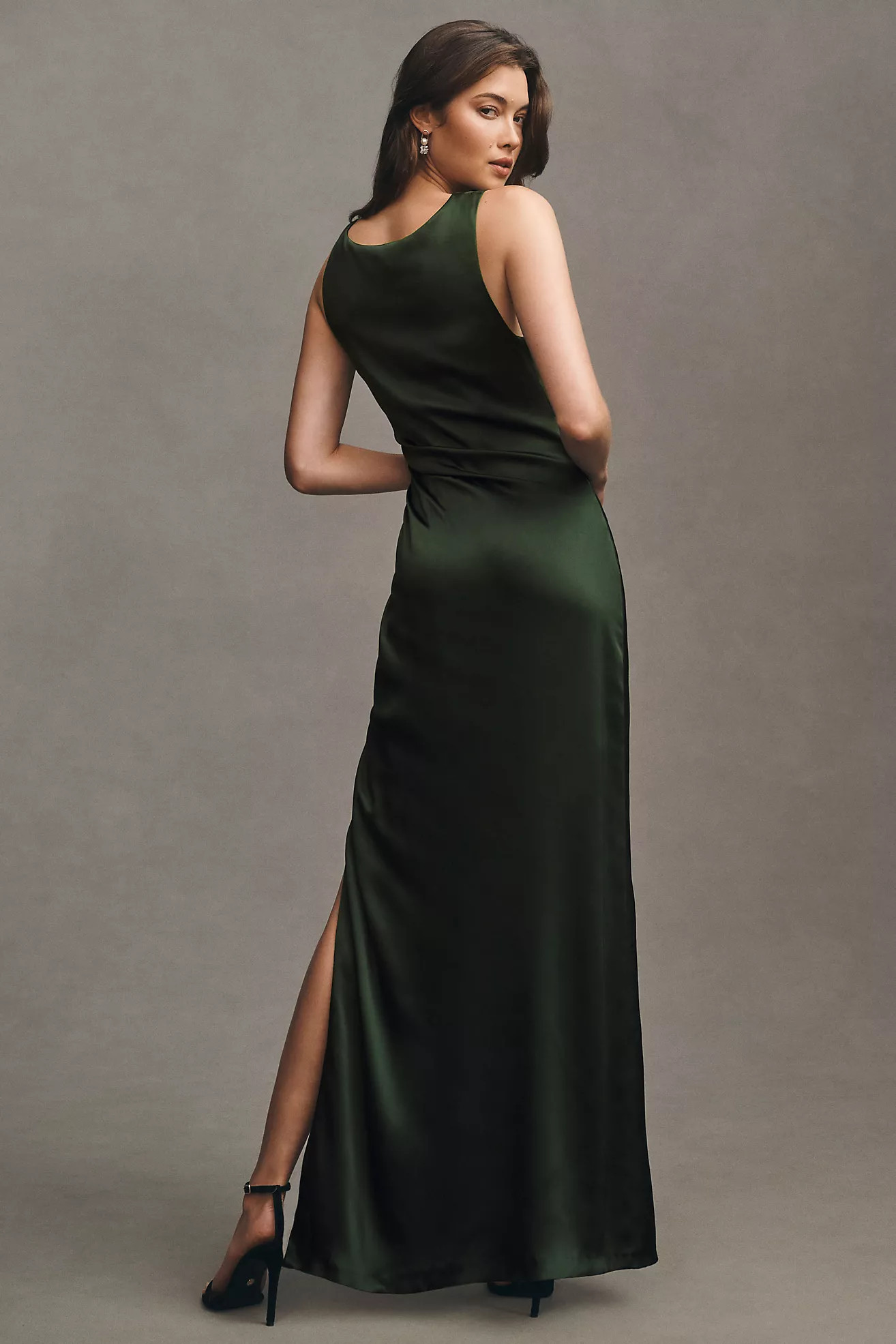 BHLDN Emma High-Neck Satin Maxi Gown | Anthropologie (US)