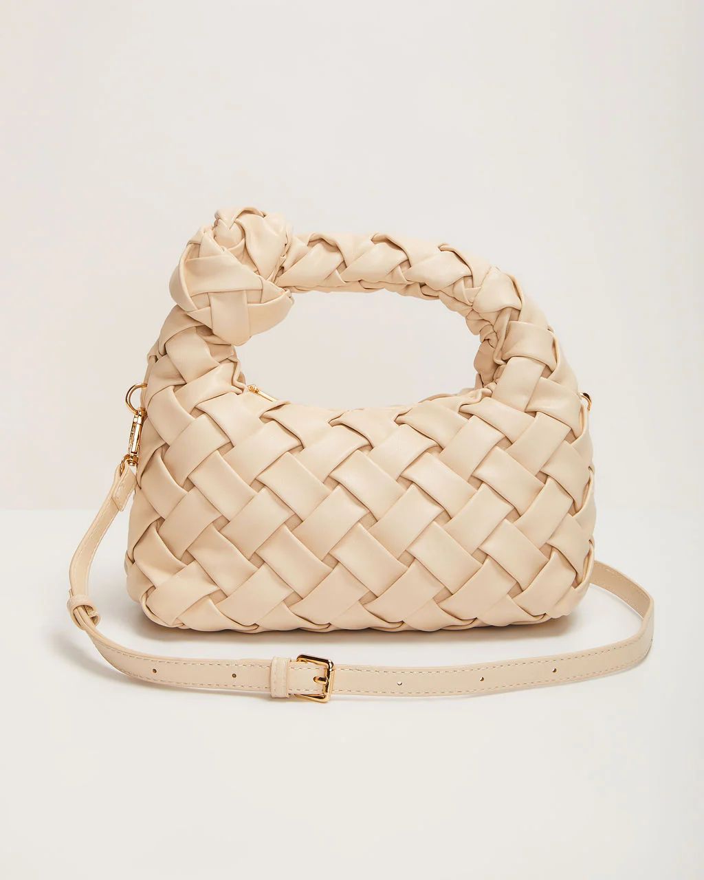 Ana Faux Leather Woven Knotted Top Handle Bag | VICI Collection