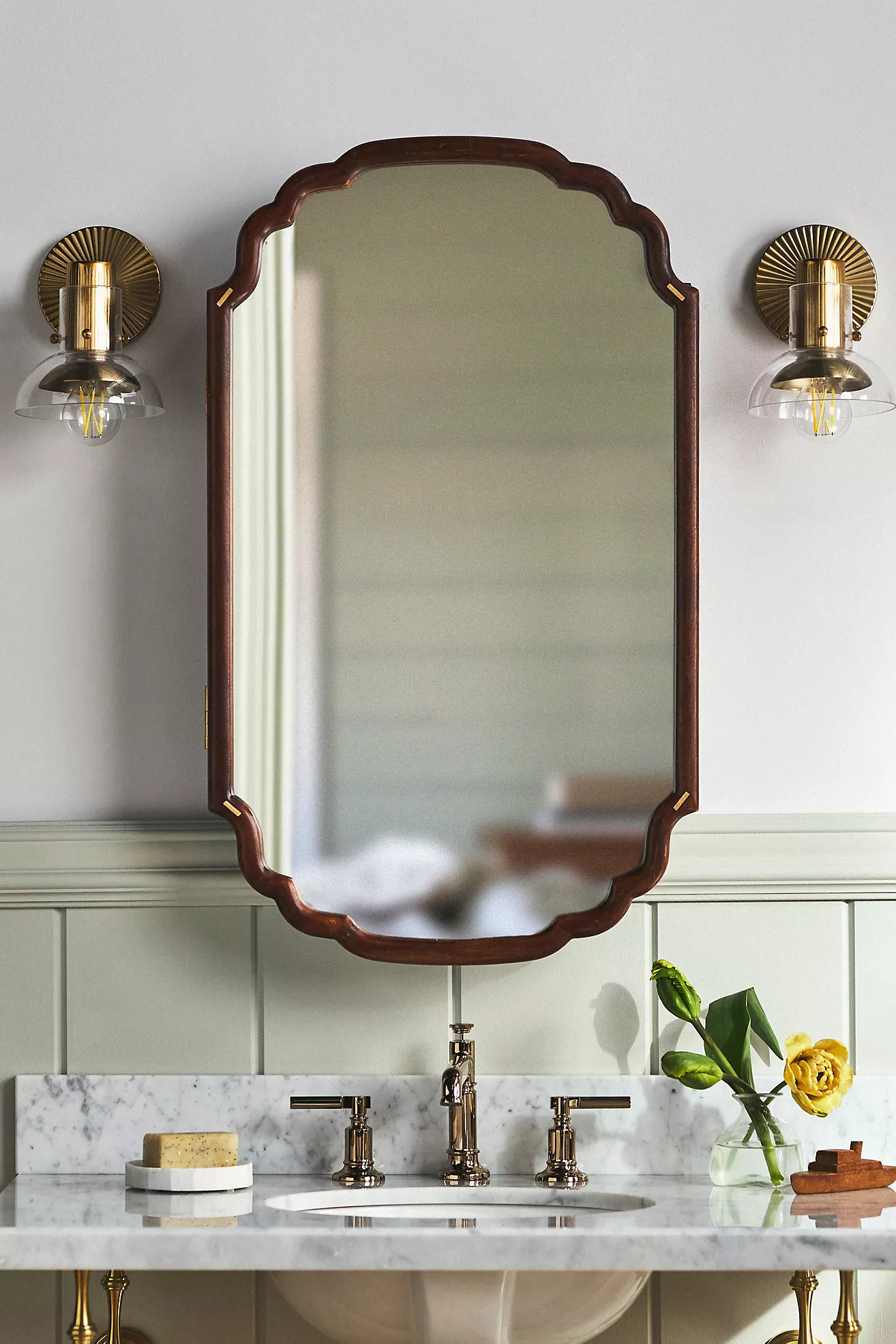 Alia Acacia Wood Mirrored Medicine Cabinet | Anthropologie (US)