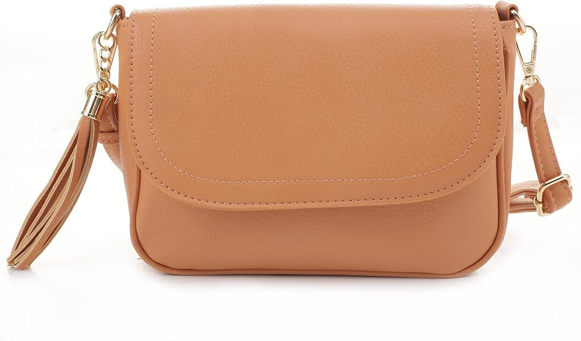 EVVE Crossbody Bags for Women - Flap Saddle Purse Style | Amazon (US)