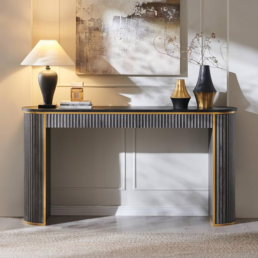 T4TREAM Fluted Console Table, Modern 63" Long Narrow Entryway & Sofa Tables for Hallway, Tall Acc... | Amazon (US)