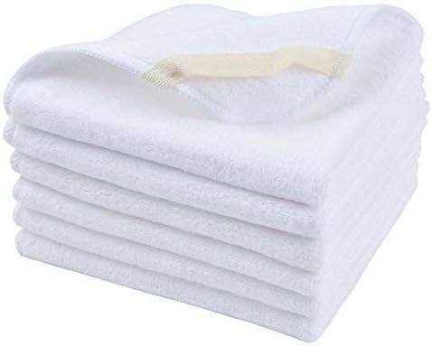 Sinland Microfiber Facial Cloths Fast Drying Washcloth 12inch x 12inch White 6 pack | Amazon (US)