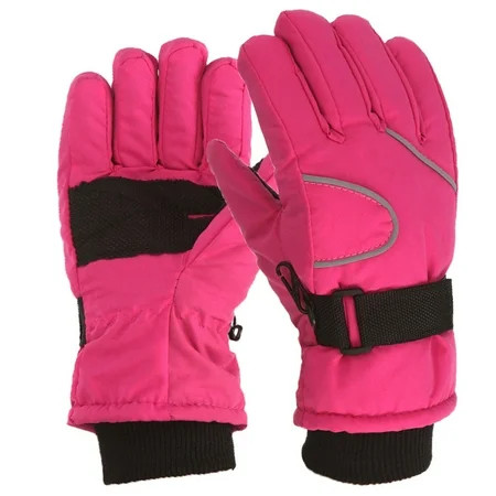 QWERTYU Children Waterproof Warm Texting Snow Gloves Touch Screen Winter Ski Glove Hot Pink One Size | Walmart (US)