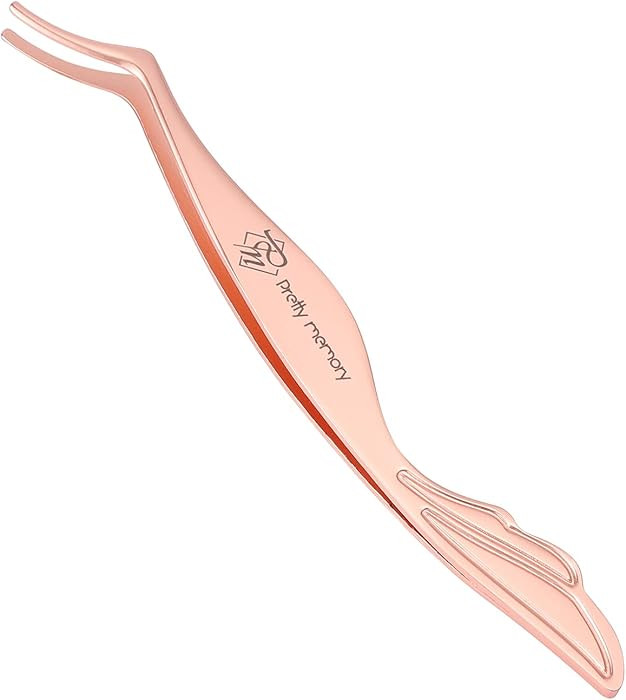 Pretty memory Eyelash Applicator Tool Stainless Steel Lash Tweezers Curved Eyelash Tweezers for E... | Amazon (US)