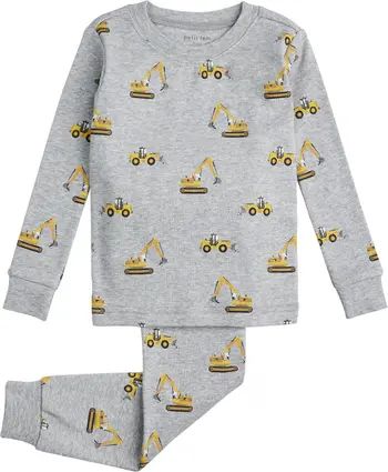 Kids' Diggers Print Organic Cotton Fitted Two-Piece Pajamas | Nordstrom