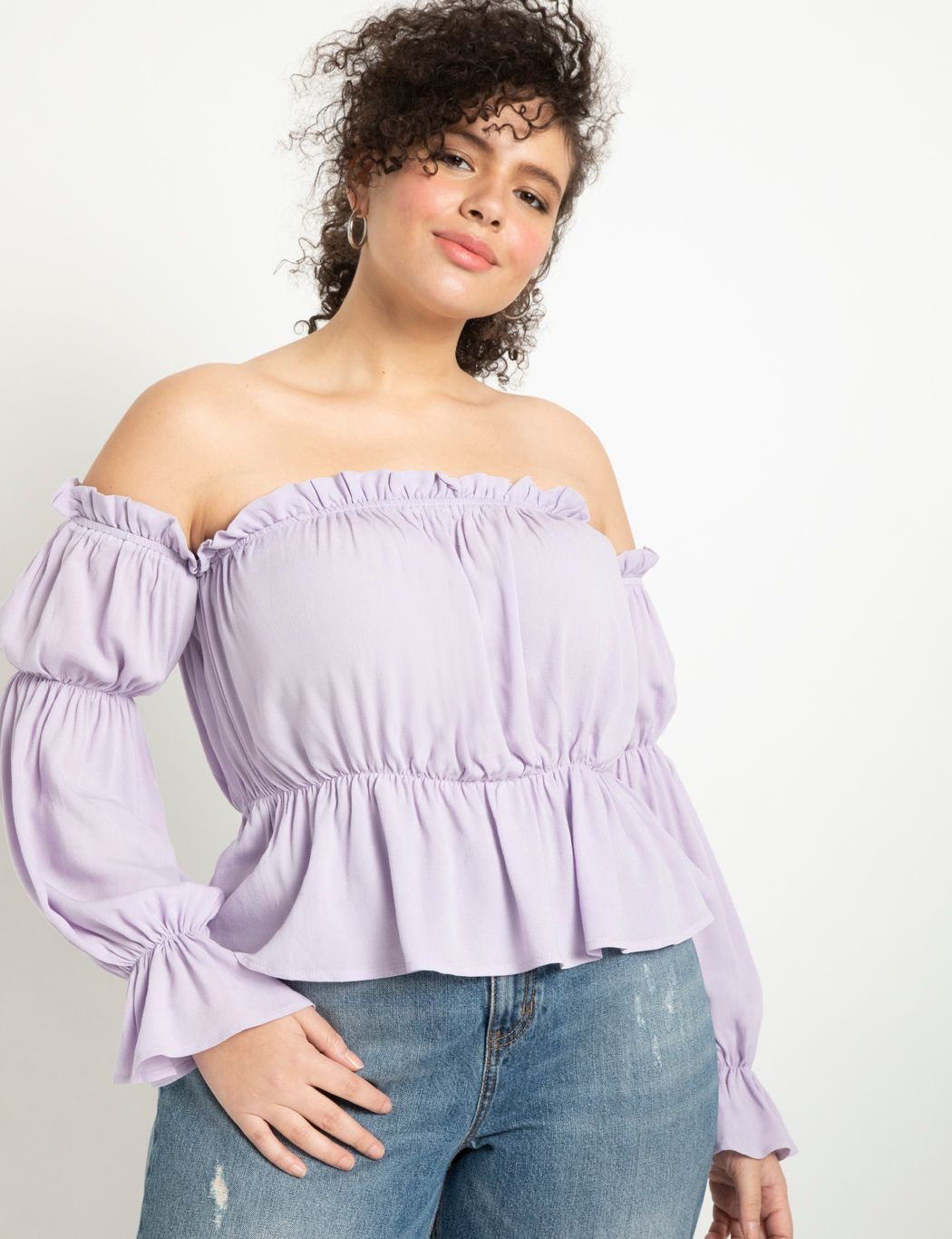 Off The Shoulder Tunic Top | Women's Plus Size Tops | ELOQUII | Eloquii