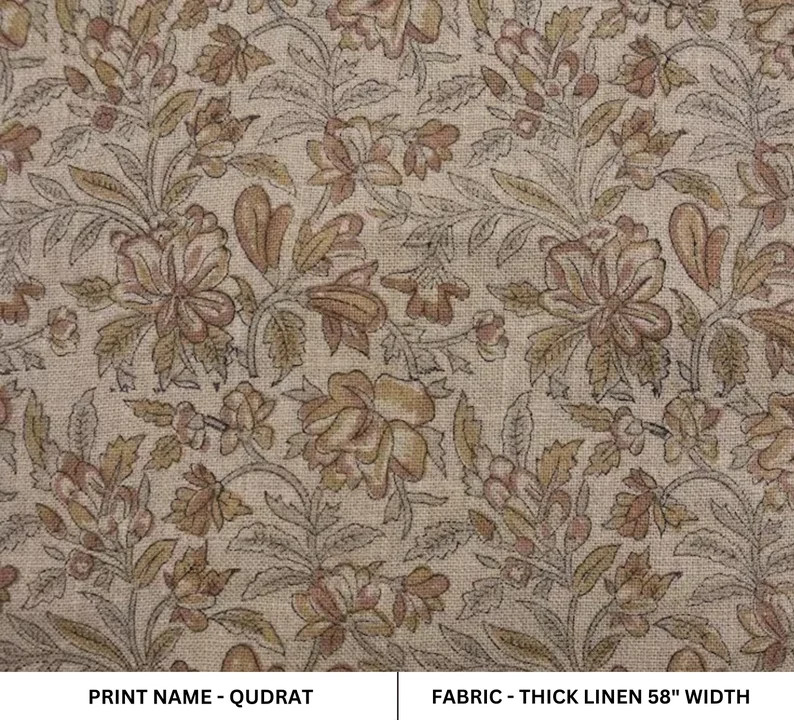 Hand Block Print, Thick Linen 58 Wide, Indian Cushion Cover, Pillow Cover, Sofa and Table Cloth, ... | Etsy (US)