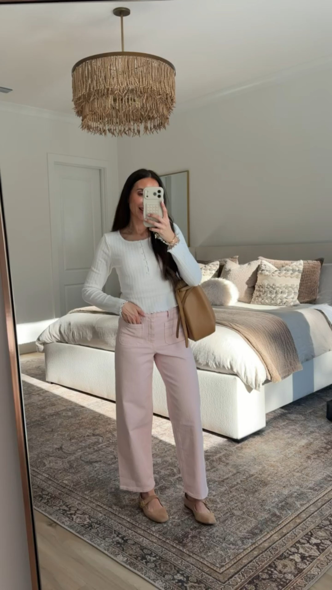 Spring outfit ideas, pink jeans, neutral outfit, target fashion, cute brunch outfit, annabrstyle

#LTKOver40 #LTKootd