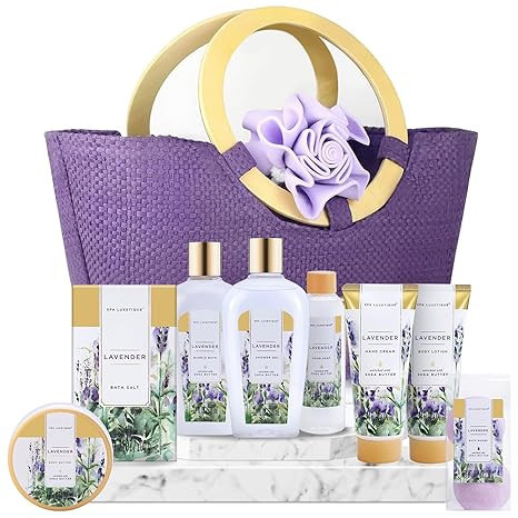 Spa Luxetique Gift Baskets for Women, Spa Gifts for Women - 10pcs Lavender Bath Gifts with Bath B... | Amazon (US)