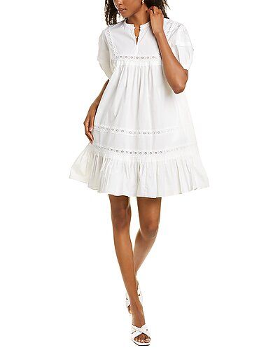 Nicole Miller Poplin Embroidered Mini Dress | Gilt