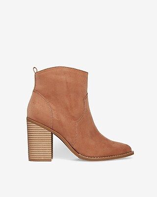 Faux Suede Thick Heel Bootie | Express