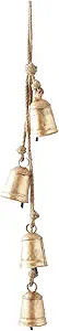 Deco 79 Metal Handmade Tibetan Inspired Decorative Cow Bells with 4 Bells on Jute Hanging Rope, 4... | Amazon (US)