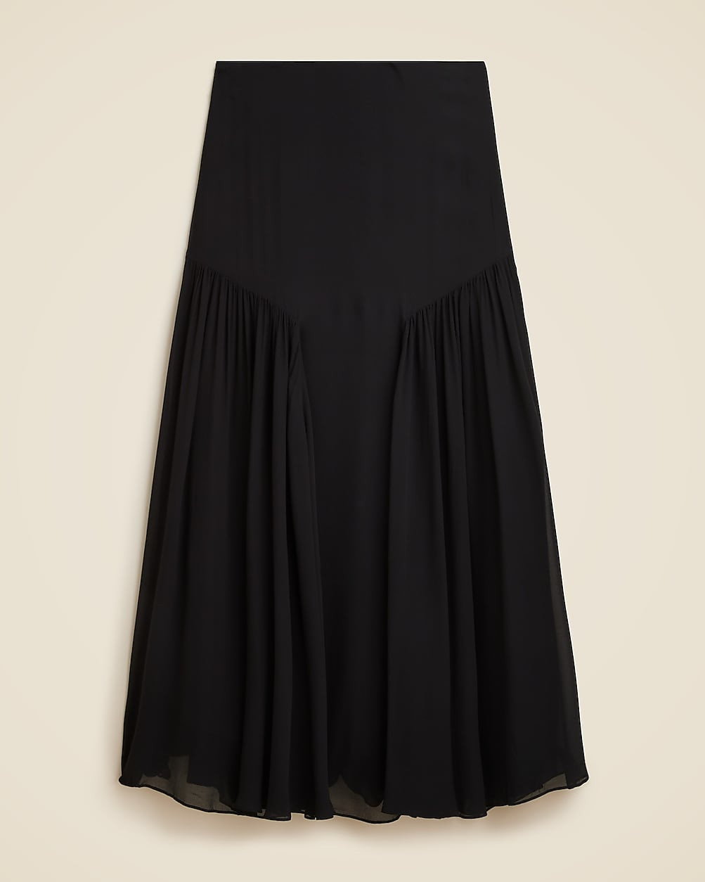 Drop-waist pleated skirt in chiffon | J. Crew US