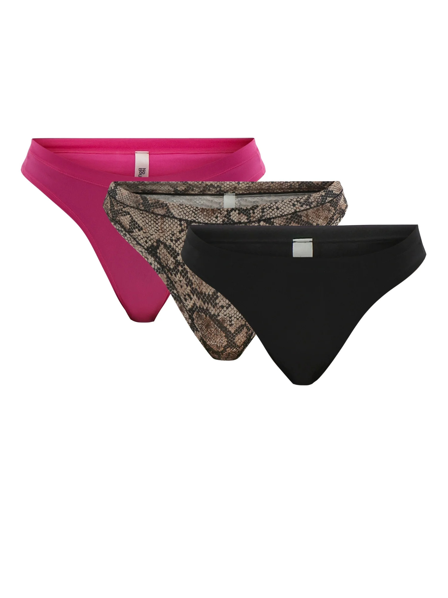 No Boundaries Fit Stretch Thong Panties, 3-Pack, Women's | Walmart (US)