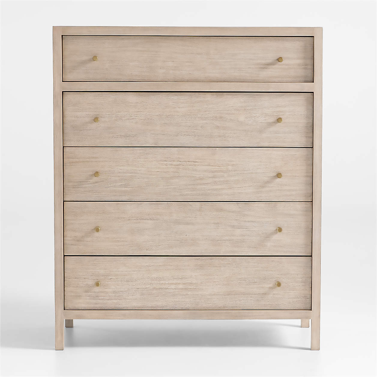 Keane 42" Weathered Natural Solid Wood 5-Drawer Tall Dresser + Reviews | Crate & Barrel | Crate & Barrel