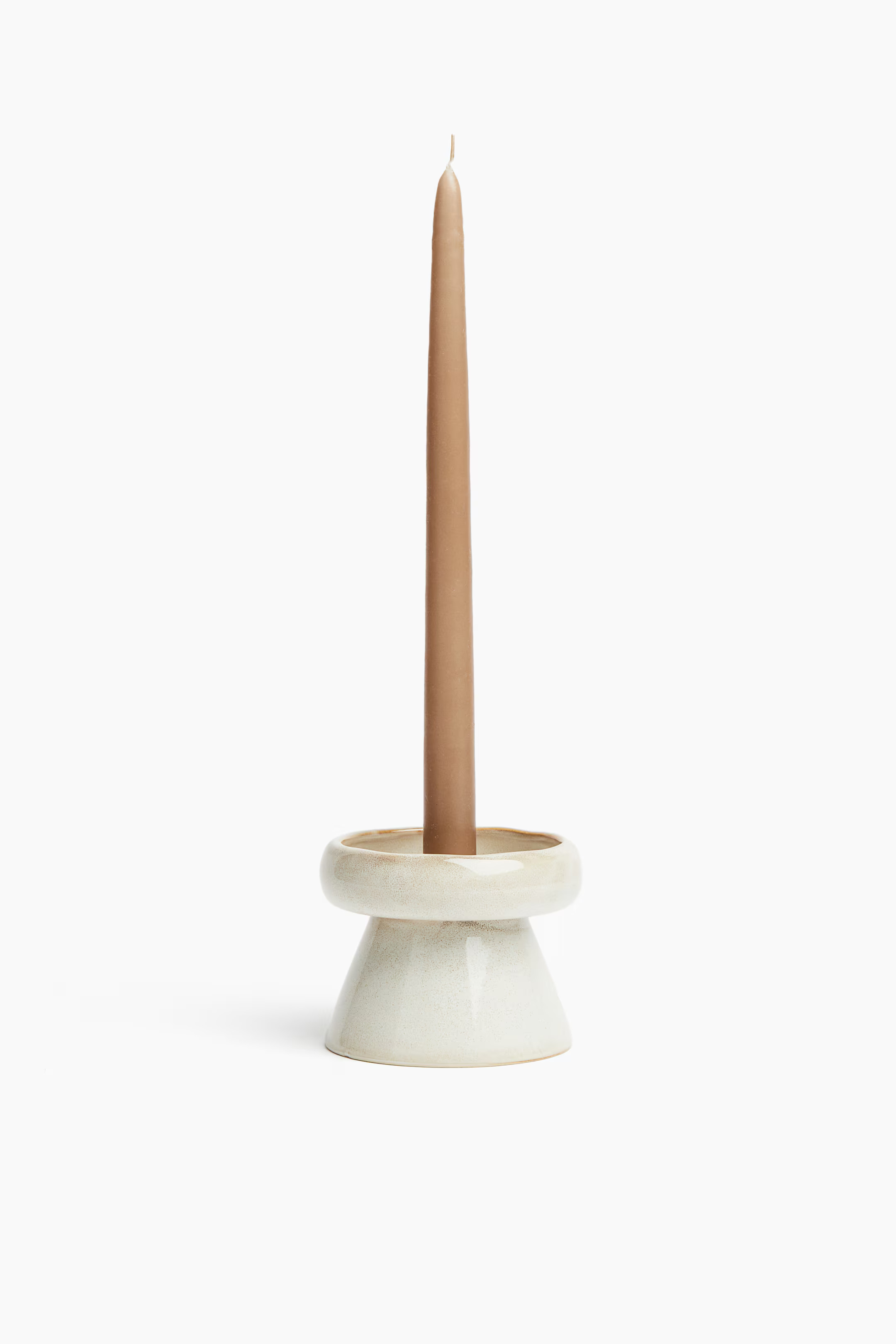 Small Stoneware Candlestick - Beige - Home All | H&M US | H&M (US + CA)