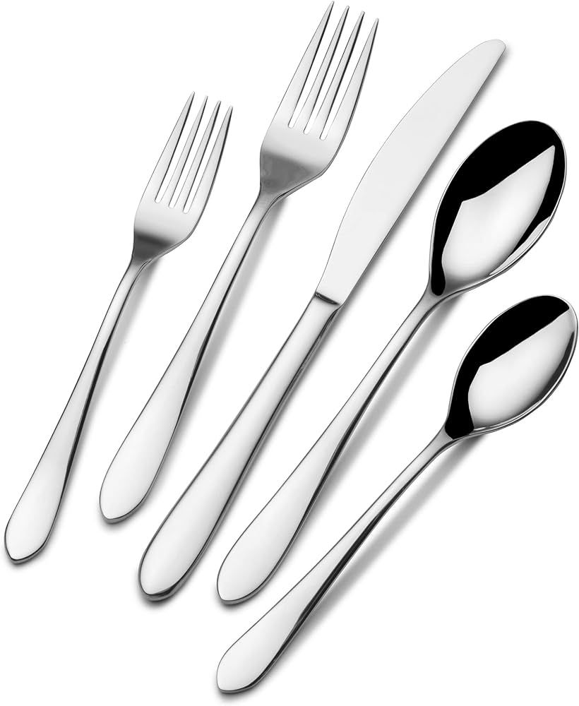 Fitz & Floyd Fitz and Floyd Nevaeh Coupe Silverware 45 piece service for eight, Gray, (5266455) | Amazon (US)
