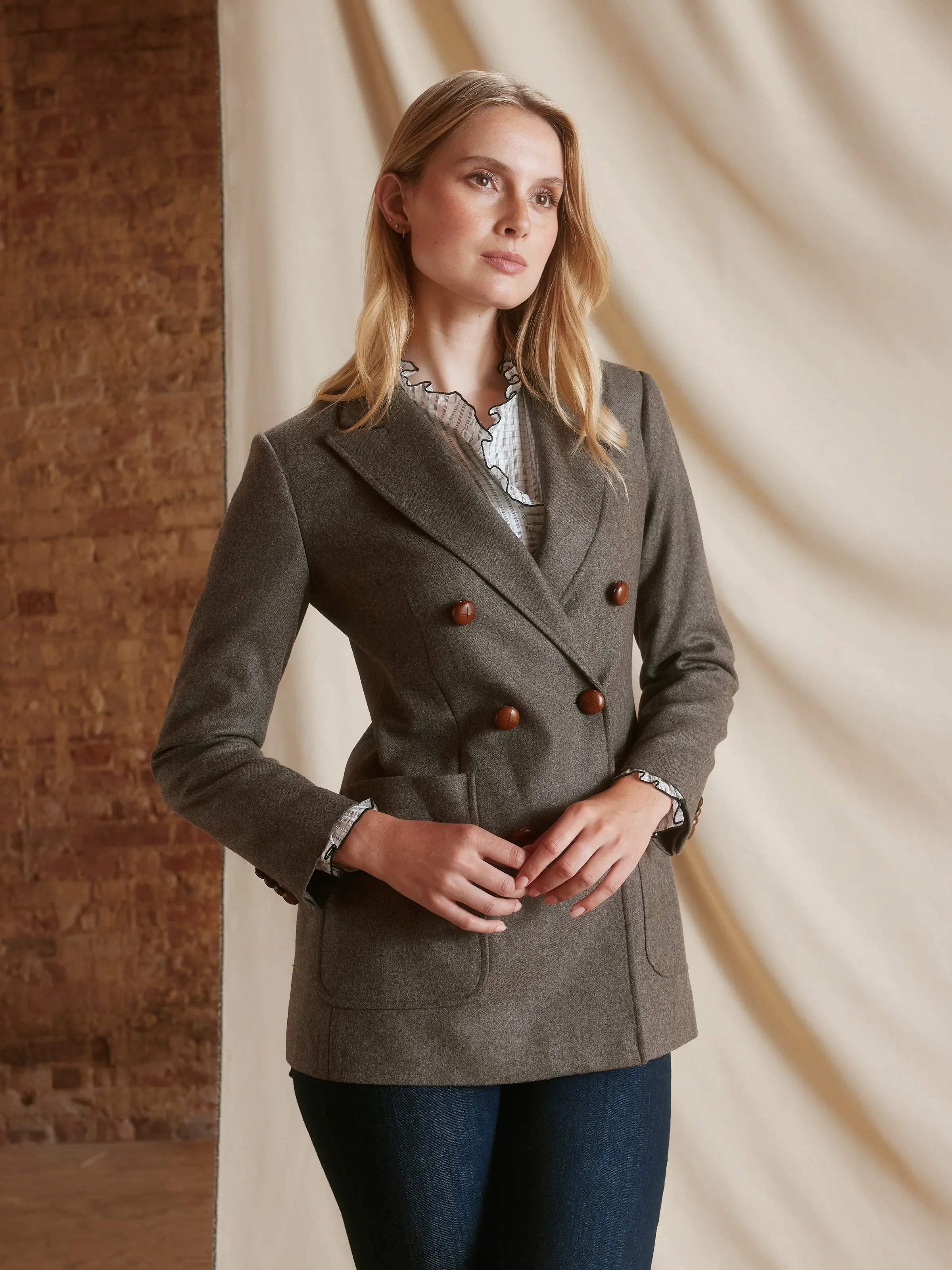 Clara - Women's Blazer - Light Chocolate Wool | Fairfax & Favor | Fairfax & Favor (UK)